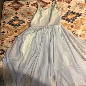 Girls party dress. Poop pic quality. Light blue and green sparkle ombré